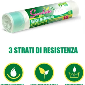 Cf 15 Sacchi Bio Lt.12 Cm.43x45 Con Maniglie