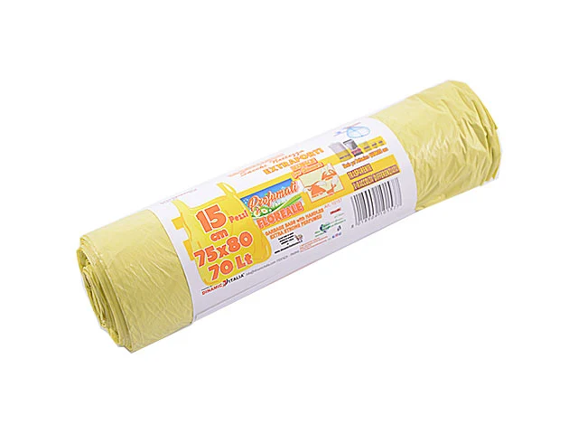 Sacchi pattumiera 75x80 15 pezzi gialli 10157