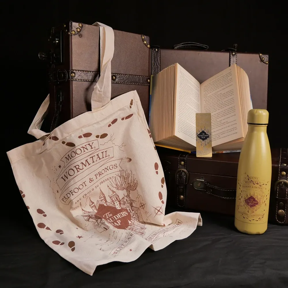 Set con bottiglia termica, borsa tela e segnalibro Mappa del Malandrino