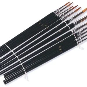 SET DI PENNELI ROTONDI CON MANICI LEGNO VERNICIATO NERO 12 PEZZI BEAST