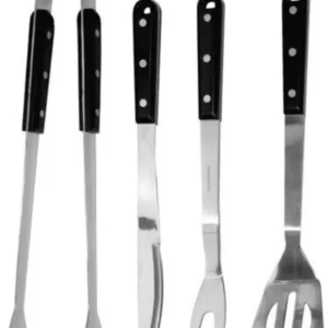 Set professionale 4 accessori barbecue acciaio Inox con manici isolanti