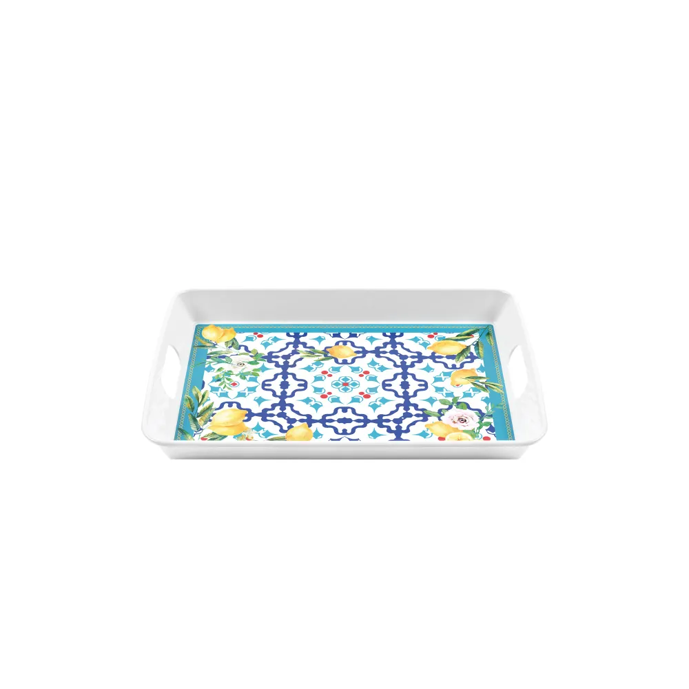 VASSOIO RETTANGOLARE CON MANICI ''FLOWER&LEMON''