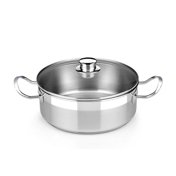 Pentola acciaio inox con coperchio vetro Profesional Bra Set da 5 Pezzi