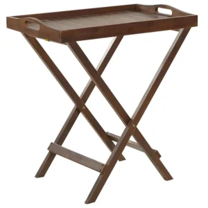 Acacia Wood Garden Tray Table Dark AMANTEA Noce Naturale