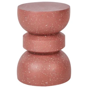Accent Side Table Red Terrazzo Effect FALIRO Stile Rustico