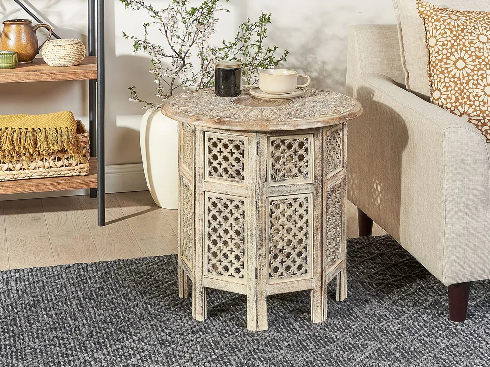 Buffet Pensile Mango Wood Side Table Light SANTRA