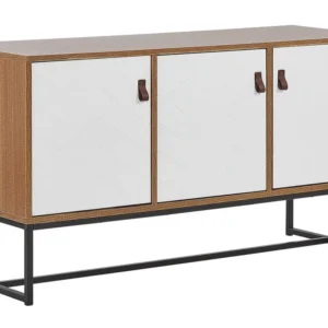Carrello Portavivande 3 Door Sideboard Light Wood White NUEVA