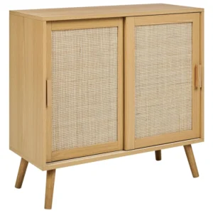 Carrello Portavivande Rattan 2 Door Sideboard Light Wood HODGEN