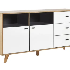 Certificato PEFC/FSC 3 Drawer Sideboard Light Wood White ILION