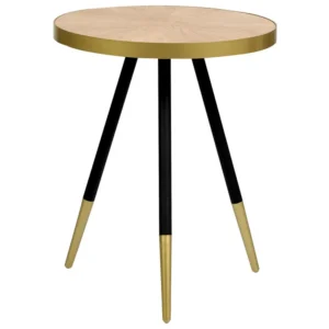 Certificato PEFC/FSC Side Table Light Wood Gold RAMONA