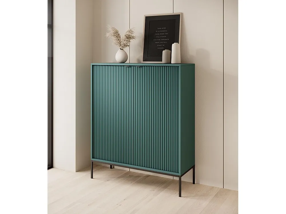Credenza AVON SB104 2D 104x39x125 Verde con Cassetti Soft-Close