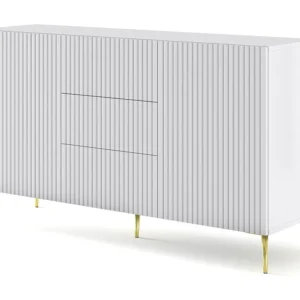 Credenza RAVENNA B SB150 2D3D 150x42x87 Bianco | Resistente all'Umidità e ai Graffi