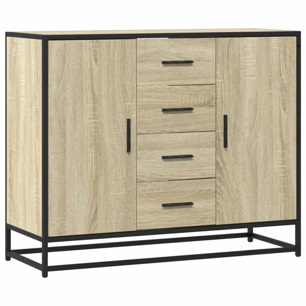 Credenza Rovere Sonoma 92x35x76 cm Legno Multistrato