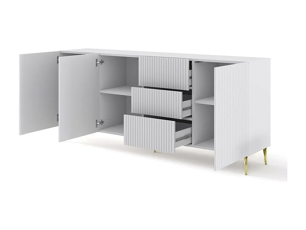 Credenza Vetrina Credenza RAVENNA B SB200 3D3D 200x42x87 Bianco