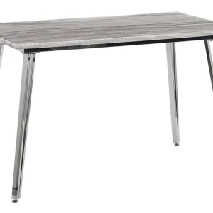 Dining Table 120 x 70 cm Marble Effect Silver GREYTON