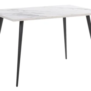 Dining Table 120 x 80 cm White Marble Effect Nero puro SANTIAGO