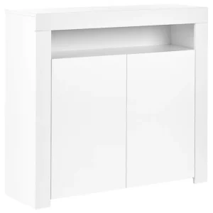 2 Door Sideboard LED White COVINA Set Completo 12 Pezzi