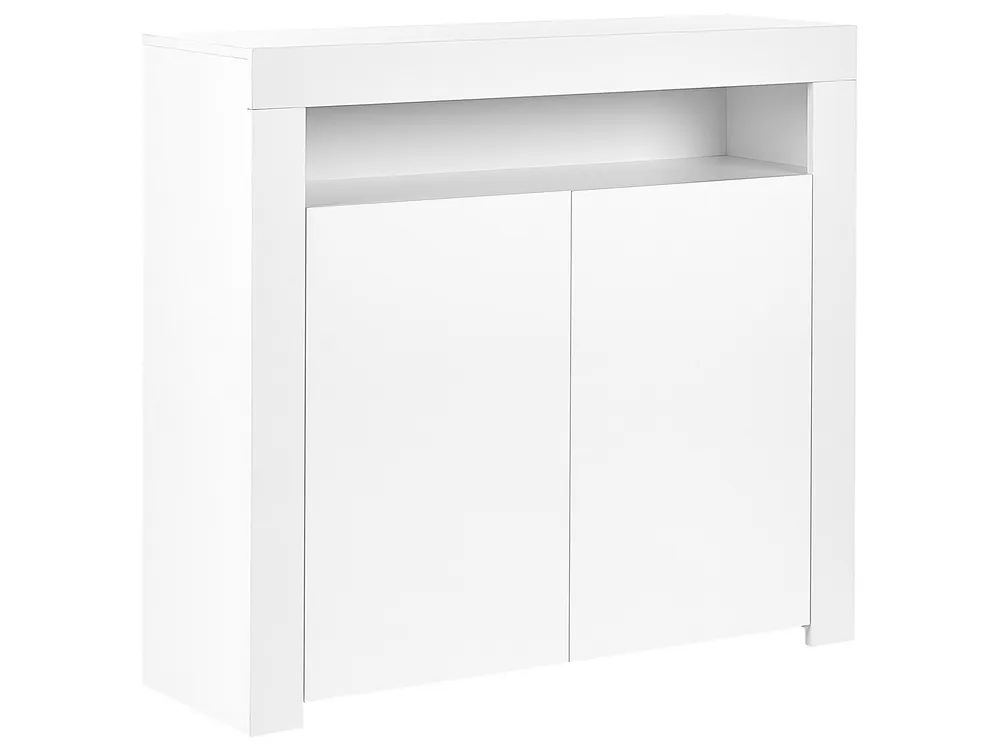 2 Door Sideboard LED White COVINA Set Completo 12 Pezzi