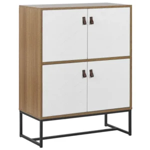 4 Door Sideboard Light Wood White NUEVA - Consegna e Montaggio Inclusi