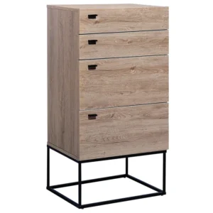 4 Drawer Chest Light Wood ACRA Set Completo 12 Pezzi