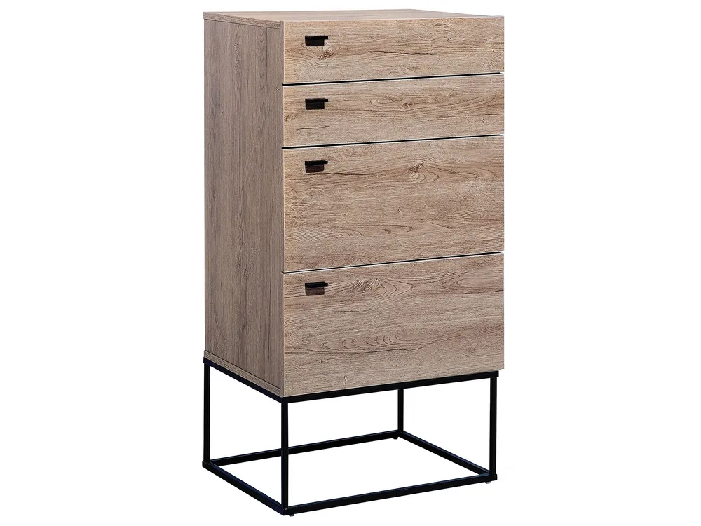 4 Drawer Chest Light Wood ACRA Set Completo 12 Pezzi