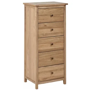 5 Drawer Chest 50 cm Light Wood SALTON Set Completo 12 Pezzi