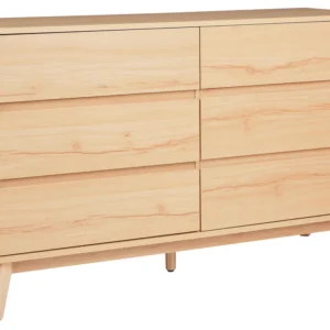 6 Drawer Chest Light Wood SARDIS Antimacchia e Graffi