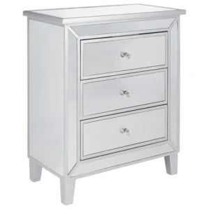 3 Drawer Mirrored Chest Silver BREVES Stile Rustico