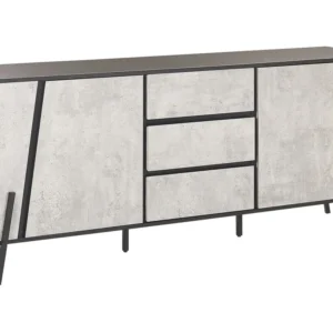 3 Drawer Sideboard Concrete Effect Nero notte BLACKPOOL
