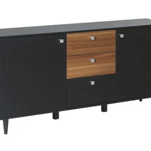 3 Drawer Sideboard Nero notte Dark Wood KURO