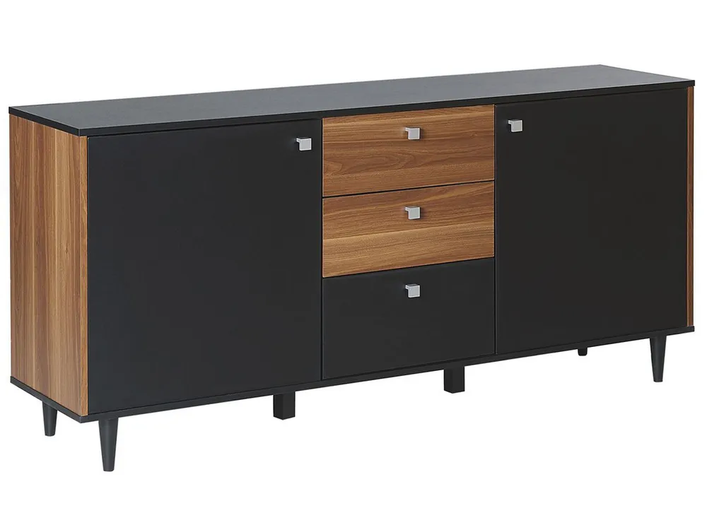 3 Drawer Sideboard Nero notte Dark Wood KURO