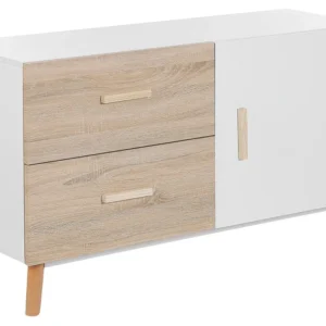 2 Drawer Sideboard White Light Wood FILI Stile Rustico