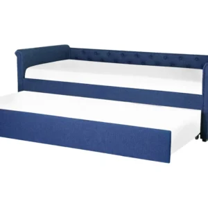 Fabric EU Compatto Single Trundle Bed Blue LIBOURNE