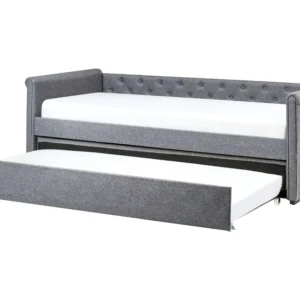 Fabric EU Individuale Trundle Bed Grey LIBOURNE Facile Montaggio