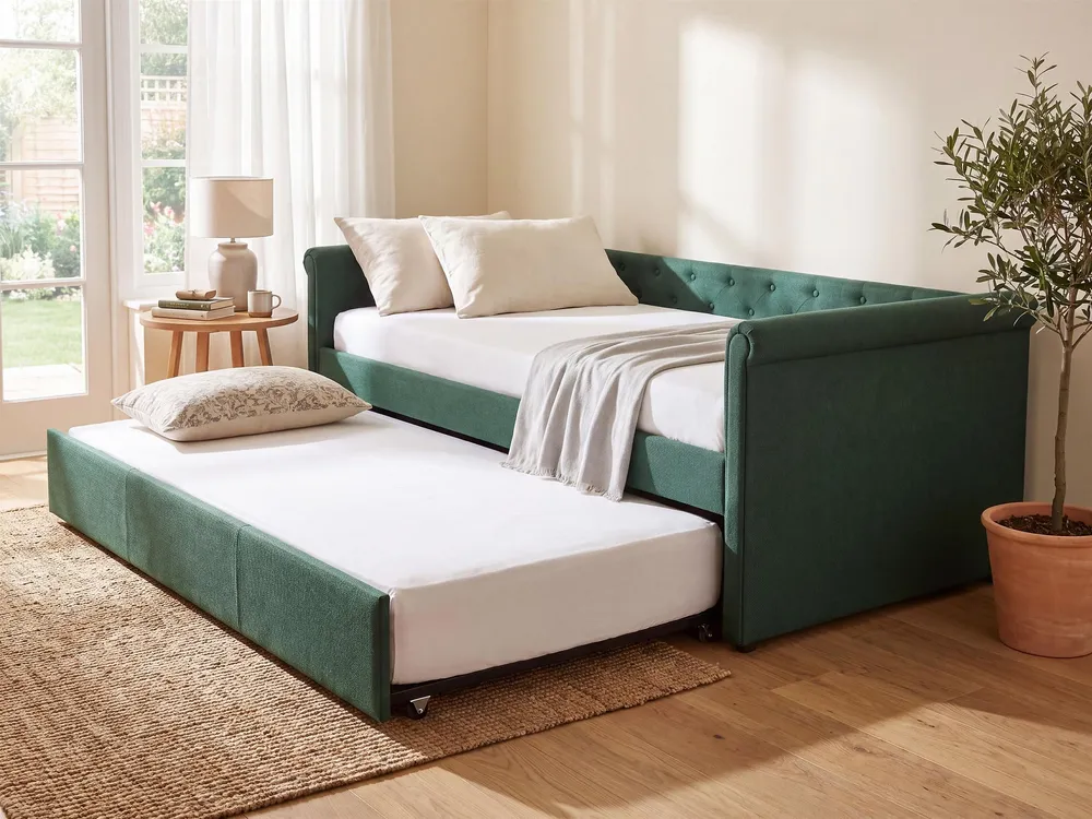 Fabric EU Minuscolo Single Trundle Bed Green LIBOURNE Made Italy