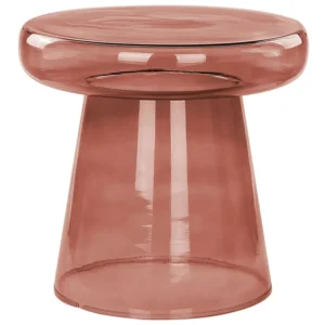 Glass Side Table Dark Red CALDERA