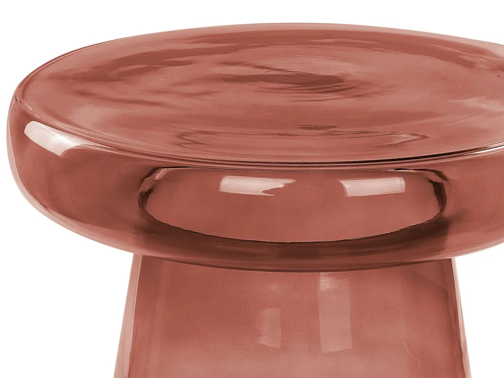 Glass Side Table Dark Red CALDERA