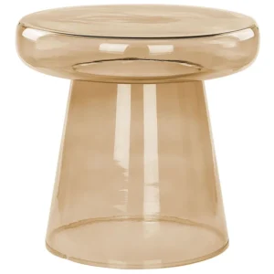 Glass Side Table Golden Brown CALDERA