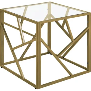 Glass Top Side Table Gold ORLAND