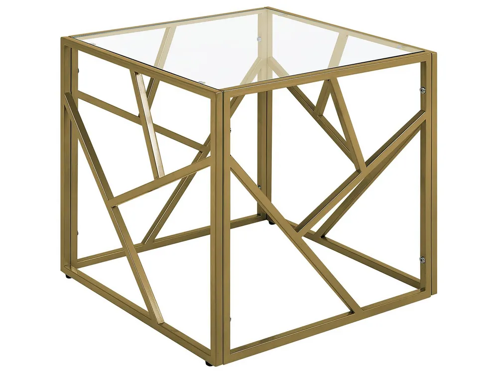 Glass Top Side Table Gold ORLAND