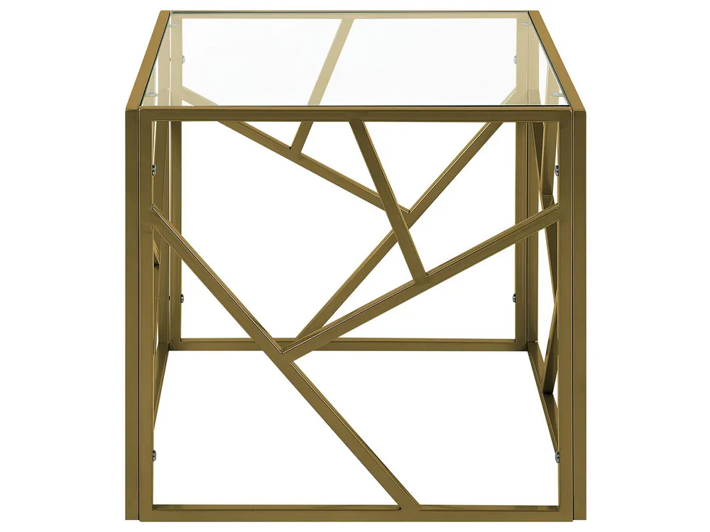 Glass Top Side Table Gold ORLAND