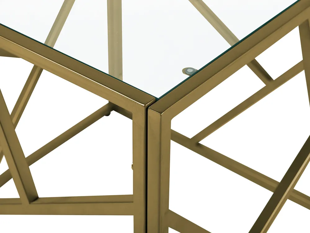 Glass Top Side Table Gold ORLAND
