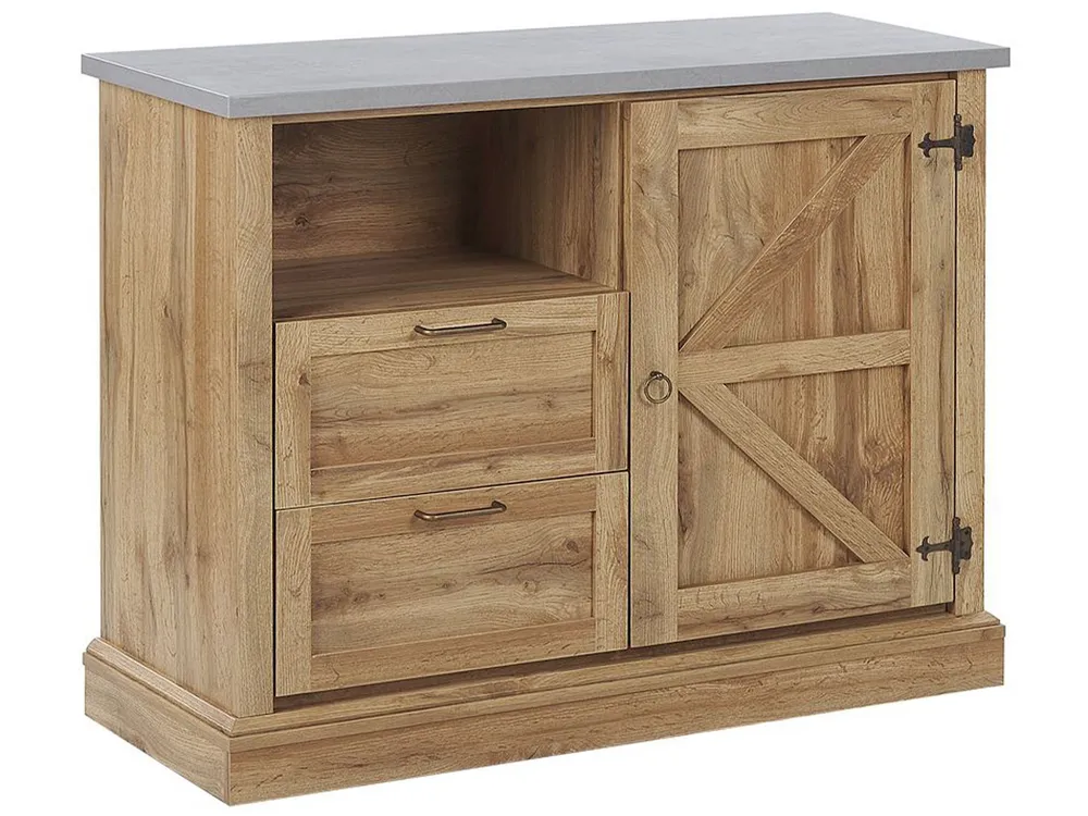 Isola Cucina 2 Drawer Sideboard Light Wood TORONTO