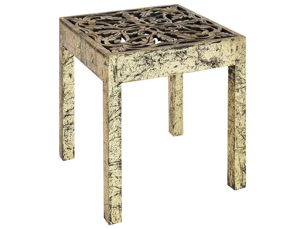 Mango Wood Side Table Gold and Nero notte PALASI