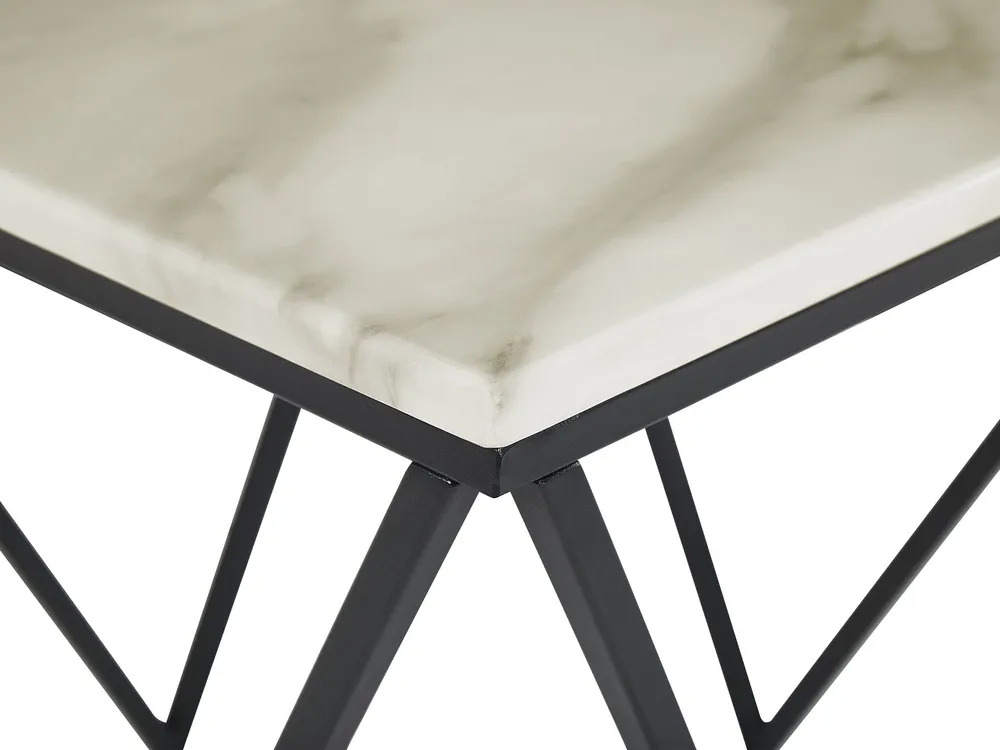 Marble Effect Side Table Crema and Black MALIBU Design Industriale