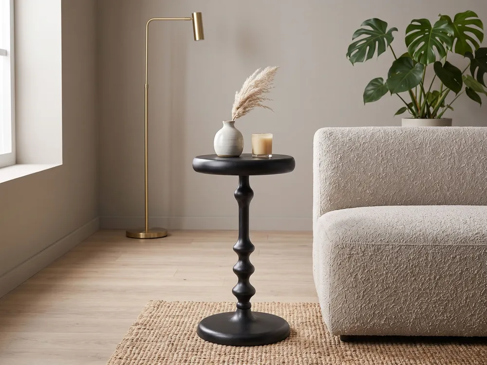 Metal Side Table Black ATAPO