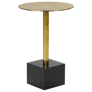 Metal Side Table Gold and Black COLIBRI