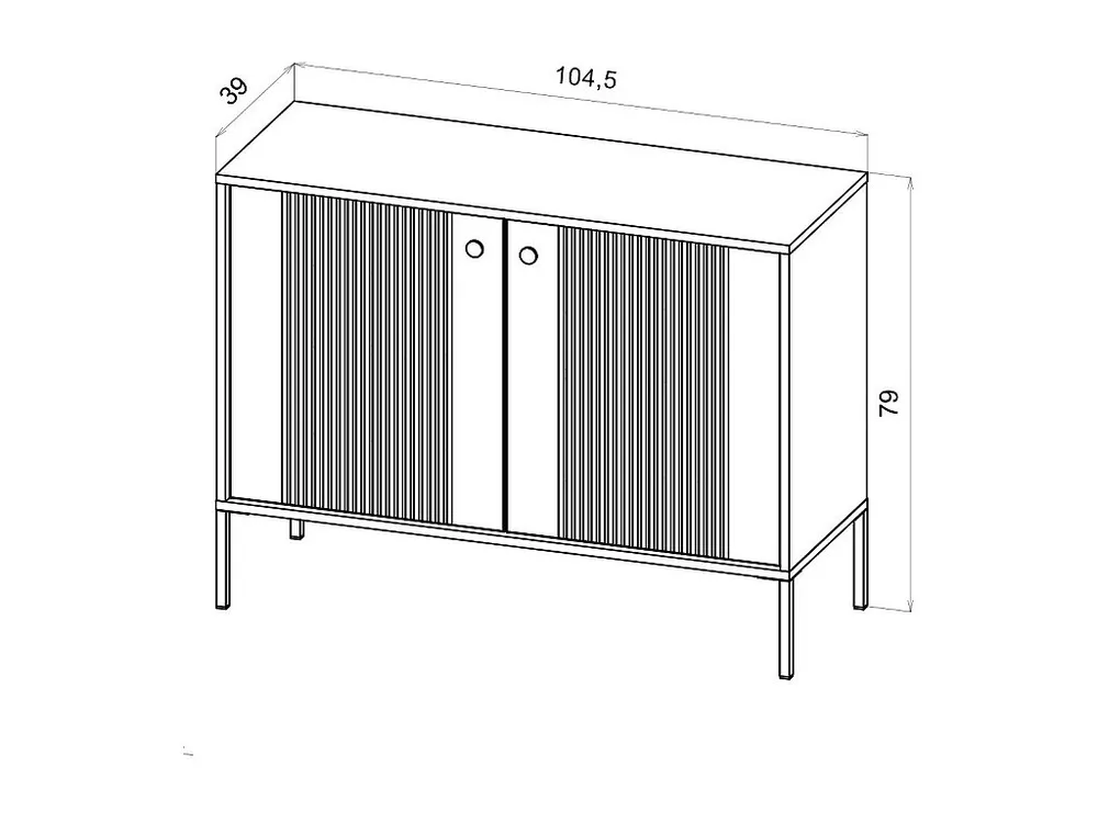 Panchetta con Contenitore Credenza ISEO SB104 2D 104x39x79 Verde