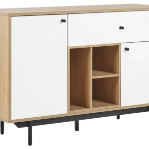 Panchetta con Contenitore 1 Drawer Sideboard Light Wood White ITACA