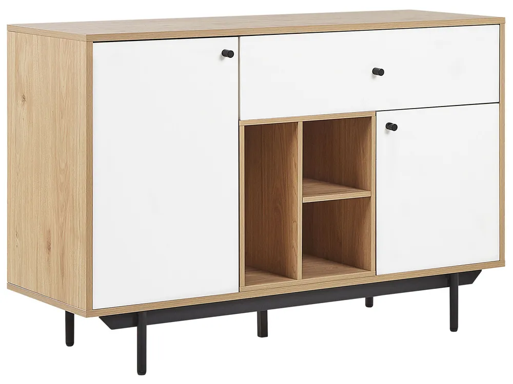Panchetta con Contenitore 1 Drawer Sideboard Light Wood White ITACA